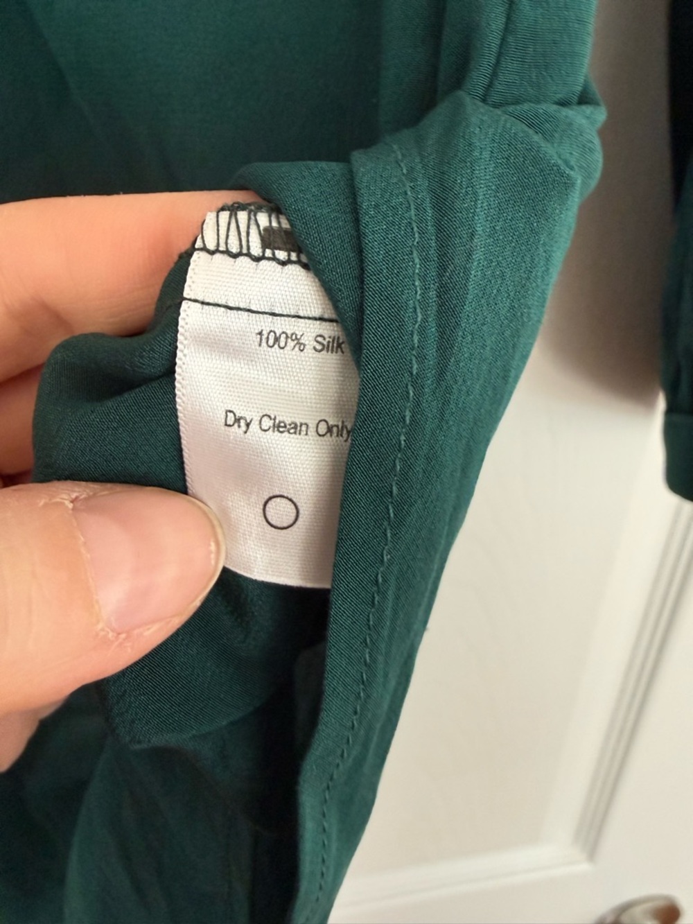 NWT: 100% sustainable silk emerald blouse - Picture 5 of 5
